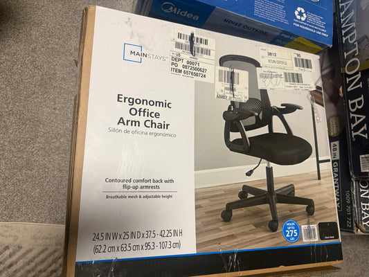 Mainstays MS53100081252BK Ergonomic Mesh Back Task Office Chair With Flip-up