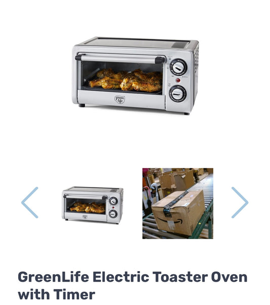 GreenLife Electric Toaster Oven with Timer