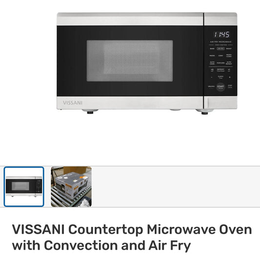 Vissani 19 in. 0.9 cu. ft. 900-Watt Countertop Microwave Oven in Stainless Steel