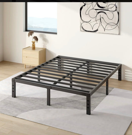 COMASACH Metal Platform Bed Frame - Size: Queen