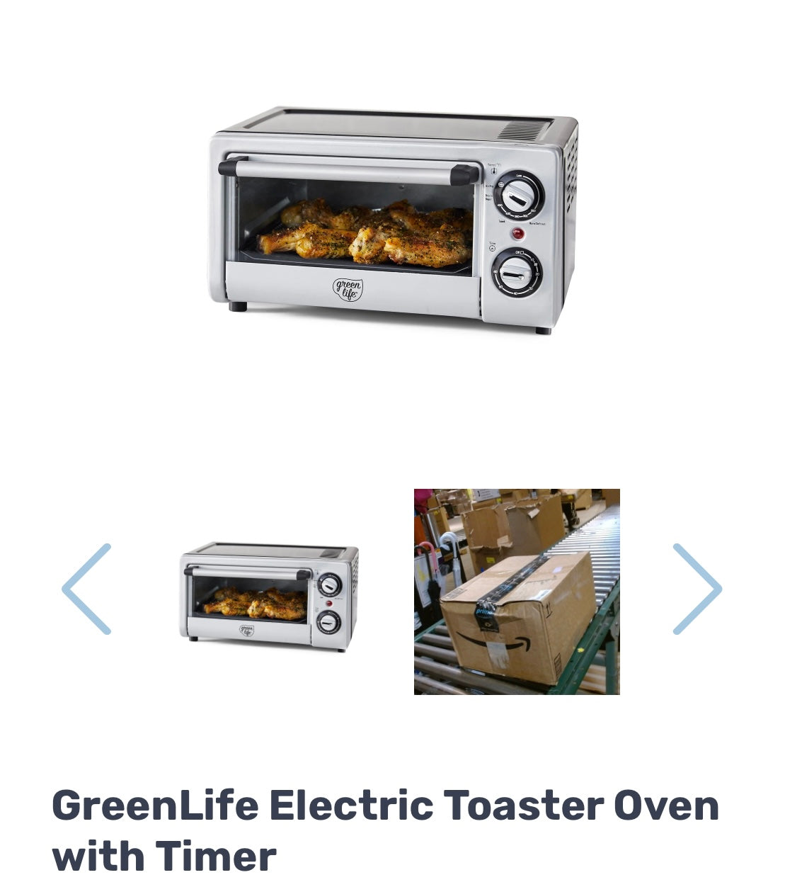 GreenLife Electric Toaster Oven with Timer